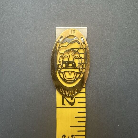 Vintage Disney Donald Duck Bookmark Flat Metal Cut-Out Silhouette Rare 1.75” - Picture 5 of 5